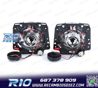 FAROS VOLKSWAGEN VW GOLF MK2 83-91 OJOS ANGEL FONDO CROMO H4