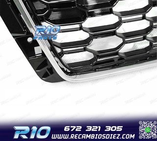 PARRILLA AUDI A4 B9 15-19 LOOK RS4 CROMADO NEGRO PDC