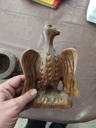 3 Figuras Madera Tallada Vintage
