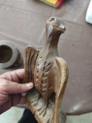 3 Figuras Madera Tallada Vintage