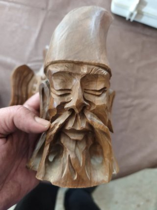 3 Figuras Madera Tallada Vintage