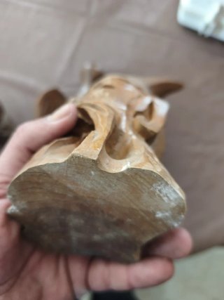 3 Figuras Madera Tallada Vintage