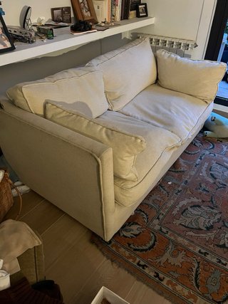 Sofá Cama Beige y Azul