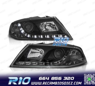 FAROS SKODA OCTAVIA 05-08 LUZ DIURNA LED FONDO NEGRO