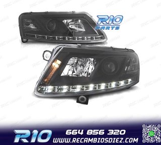 FAROS XENON AUDI A6 4F 04-08 LUZ DIURNA REAL FONDO NEGRO