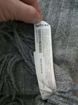 Falda punto gris con flecos Talla M