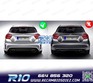 DIFUSOR MERCEDES CLASE A W176 12-18 LOOK AMG A45 + COLAS
