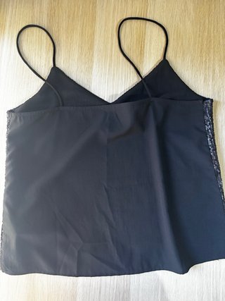 Top lentejuelas negro tirantes