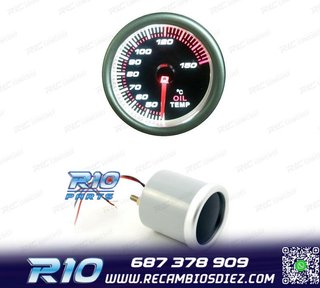 RELOJ TEMPERATURA ACEITE FONDO NEGRO ILUMINADO