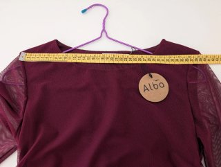 Top Alba Burdeos Malla Gasa Talla XS/S