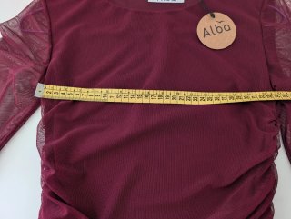Top Alba Burdeos Malla Gasa Talla XS/S