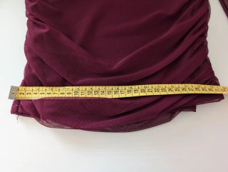 Top Alba Burdeos Malla Gasa Talla XS/S