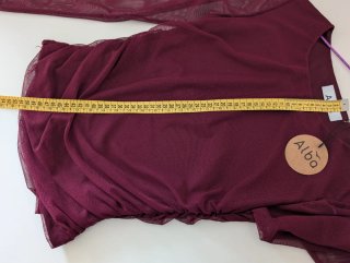 Top Alba Burdeos Malla Gasa Talla XS/S