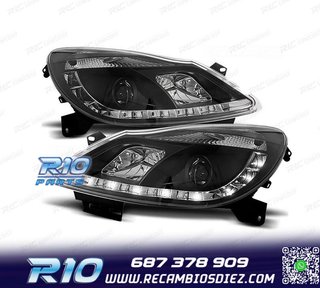 FAROS OPEL CORSA D 06-10 LUZ DIURNA FONDO NEGRO