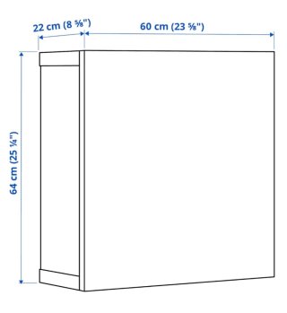 Armario de pared IKEA BESTA blanco y madera.