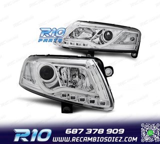 FAROS AUDI A6 4F 04-08 TUBE LIGHT FONDO CROMO