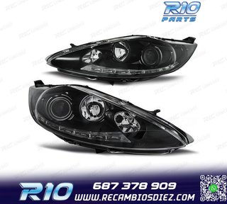 FAROS FORD FIESTA 08-12 LUZ DIURNA FONDO NEGRO