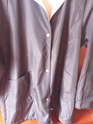 Chaqueta reversible beige y azul mujer