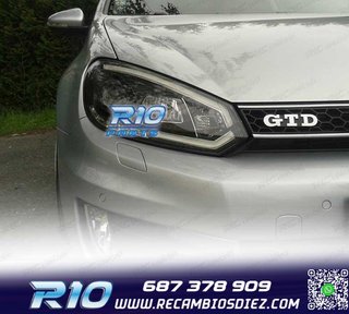 FAROS VOLKSWAGEN VW GOLF 6 08-12 TUBE LIGHT DRL FONDO NEGRO