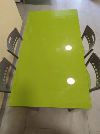 Mesa y 4 Sillas Cocina Verde