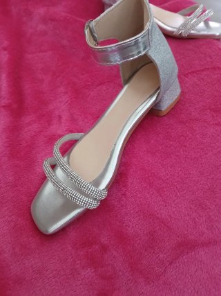 Sandali argento con strass
