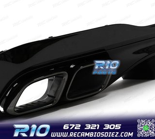 DIFUSOR MERCEDES W206 AMG 21- LOOK C63 + COLAS ESCAPE NEGRO