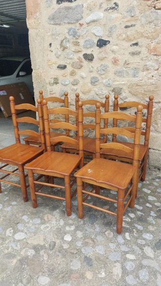 Juego 6 sillas de madera