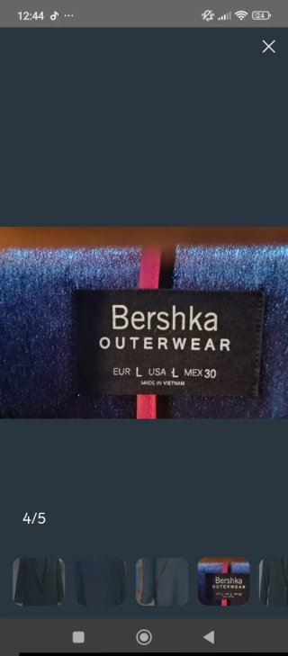 Blazer Bershka Negro Talla L