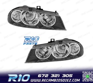 FAROS ALFA ROMEO 156 03-05 LOOK CROMADO NEGRO