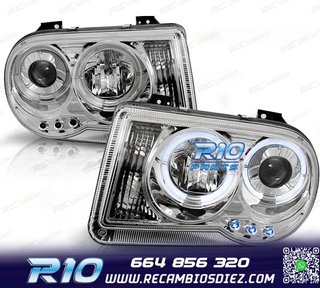 FAROS PARA CHRYSLER 300C 05-10 OJOS ANGEL LED CROMADOS