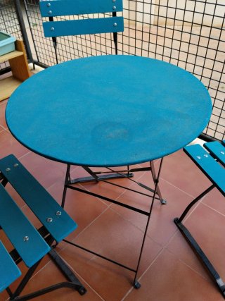 Conjunto Mesa y Sillas Jardín Azul