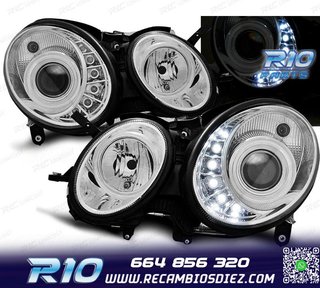 FAROS MERCEDES W211 02-06 LED CROMADOS
