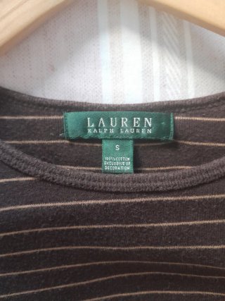 Camiseta Ralph Lauren Rayas Marrón Beige