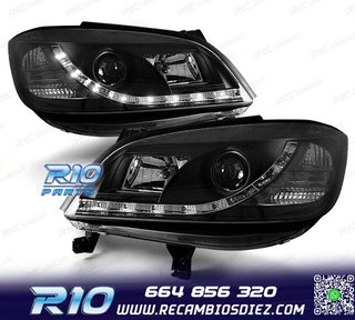 FAROS PARA OPEL ZAFIRA 99-05 LUZ DIURNA LED NEGROS