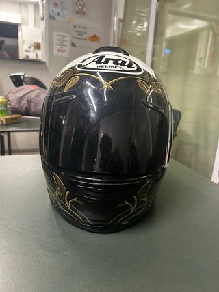 Casco Moto Arai Diseño Floral Negro Blanco