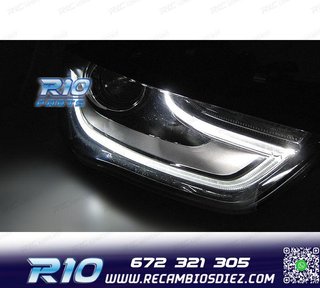FAROS AUDI A4 B8 12-15 DRL NEGROS