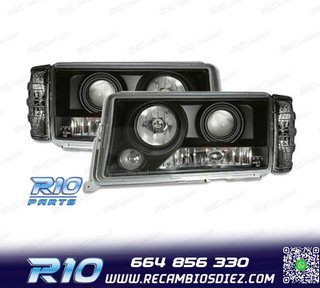 FAROS MERCEDES 190 W201 82-93 LUPA FONDO NEGRO
