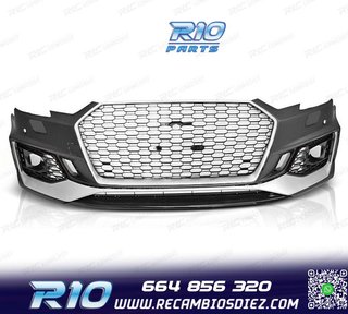 PARAGOLPES DELANTERO AUDI A4 B9 15-19 LOOK RS4 PLATA NEGRO P