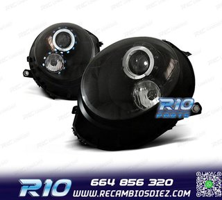 FAROS PARA MINI COOPER R56 R57 06-14 OJOS ANGEL FONDO NEGRO