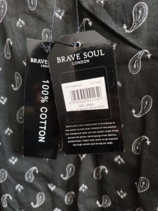 Camiseta Brave Soul Estampada Negra Talla L