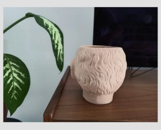 Maceta Cabeza de Muñeco Cerámica