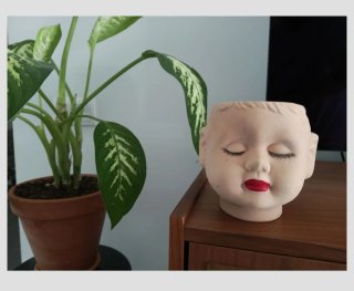 Maceta Cabeza de Muñeco Cerámica