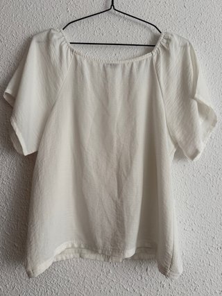 Blusa L Pimkie casual escote blanca mujer verano