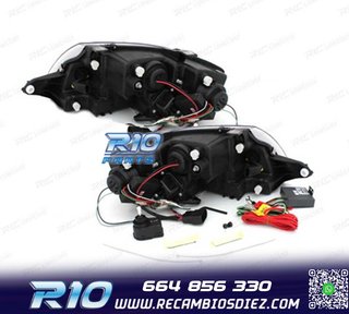 FAROS AUDI TT 98-05 LUZ DIURNA REAL LED FONDO NEGRO