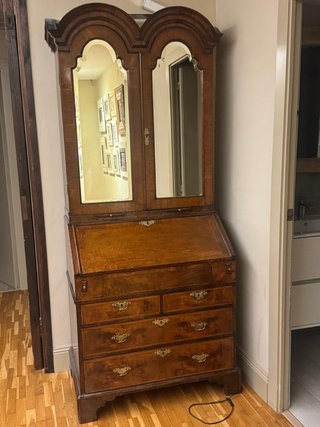Mueble antiguo escritorio abatible con espejos
