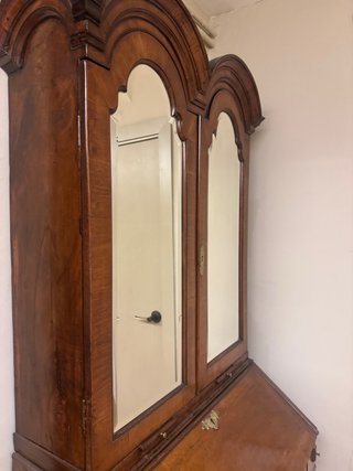 Mueble antiguo escritorio abatible con espejos