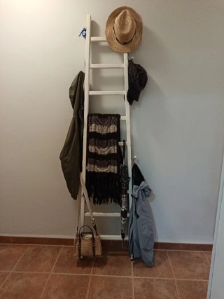 Perchero Escalera Madera Blanco