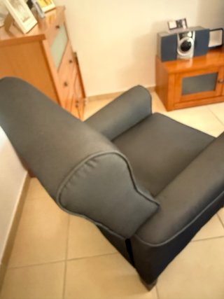 Sillón relax gris tela