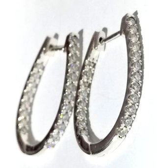 Pendientes Aro Plata Moissanitas