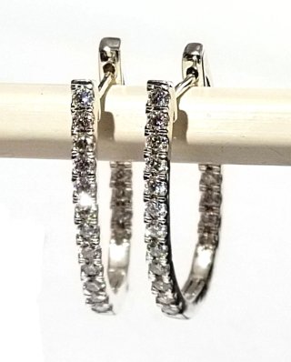 Pendientes Aro Plata Moissanitas
